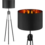 Interlook DYT-L155-ČERNÁ| Černá stojací lampa | Moderní stylové osvětlení do obývacího pokoje a ložnice | Černozlatá stojací lampa s kovovým rámem