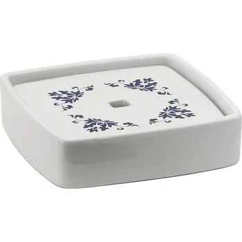 Dávkovač mýdla CIXI mýdlenka na postavení, porcelán, bílá/modrá