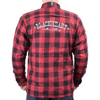 Pánský bomber moto košile BLACK HEART - REGINALD T W-TEC - RED - M