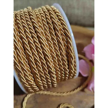 Šňůra kroucená Ø3 mm barva zlatá tmavá