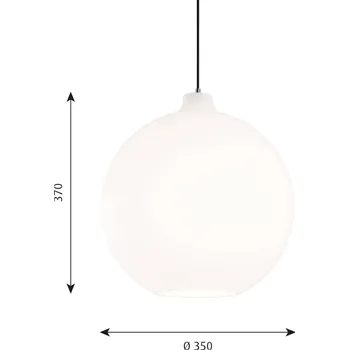 Louis Poulsen Wohlert závěsné světlo sklo Ø 35 cm - kabel 300 cm ocel kartáčovaná, bílý opálový 1 x 70 W - Doprava zdarma