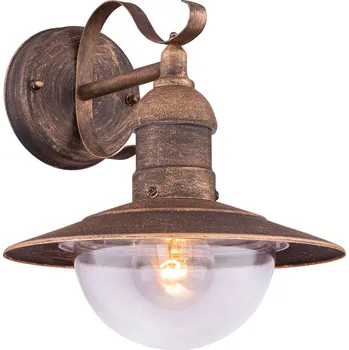Venkovní osvětlení Globo Linda venkovní nástěnné světlo, vintage, barva rzi - Ø držáku 11,5 cm rezavá 1 x 60 W - Doprava zdarma