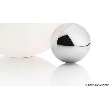 Lampička FLOS Copycat LED stolní lampa, hliník lesklý - Ø velká koule 30 cm; Ø malá koule 9,8 cm hliník lesklý, bílá 1 x 16 W LED - Doprava zdarma