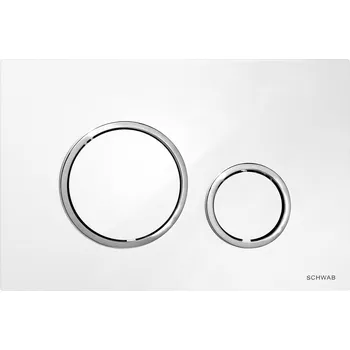 Splachovací tlačítko SCHWAB VELA ovládací tlačítko, 247x165 mm, bílá/chrom