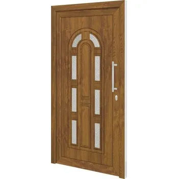 Vchodové dveře Vchodové dveře plastové Florida bílé/golden oak 100x200 cm pravé