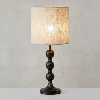 Lampička Markslöjd Stolní lampa Octo s lněným stínidlem černá/písková - kabel 200 cm černá, písková 1 x 40 W - Doprava zdarma