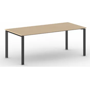 Psací stůl B2B Partner Jednací kancelářský stůl PRIMO INFINITY, 200x90 cm, černá podnož, buk
