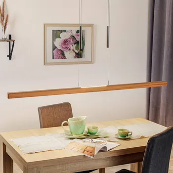 HerzBlut Leonora závěsné světlo Up&Down 160cm - délka baldachýnu 34 cm dub přírodní LED 38 W celkem (down) + LED 7,5 W celkem (up) - Doprava zdarma