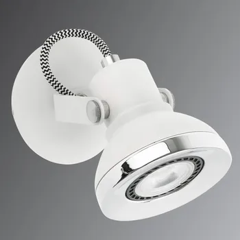 Svítidlo FARO BARCELONA Nástěnný reflektor Ring s LED v bílé bílá, chrom 1 x 8 W LED - Doprava zdarma