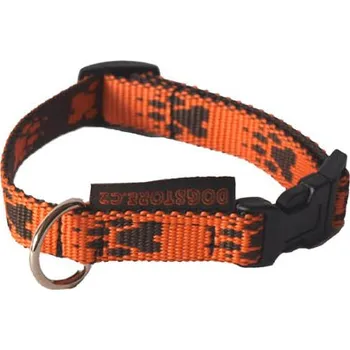 Obojek pro psa DOGSTORE Popruhové obojky 1,6 cm Barva: Oranžová (hnědé tlapky)