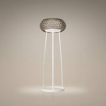 Lampička Foscarini Caboche Plus stojací lampa 178cm kouřově šedá - Výška stínidla 28 cm bílá, kouřově šedá LED 28 W celkem - Doprava zdarma