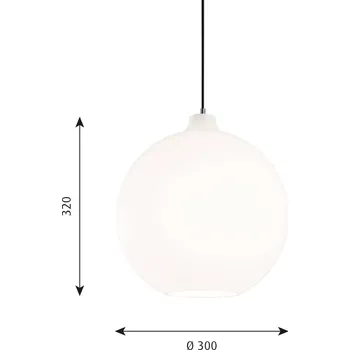 Louis Poulsen Wohlert závěsné světlo sklo Ø 30 cm - kabel 300 cm ocel kartáčovaná, bílý opálový 1 x 70 W - Doprava zdarma