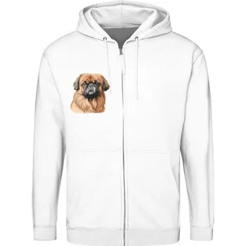 Pánská mikina Mikina na zip unisex s potiskem Hlava pekingský psík pánské