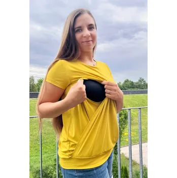 Kojicí halenka Zara VISKÓZA gold Velikost: L