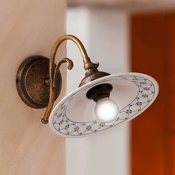 Lampička Ceramiche Ozdobné nástěnné světlo ORLO - Ø stínidla na lampu 21 cm bílá, modrá, bronzová 1 x 40 W - Doprava zdarma