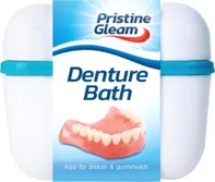 Pristine Gleam Denture Bath krabička na hygienu pro zubní protézy a rovnátka bílá/modrá