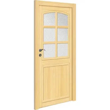 Vchodové dveře Dřevěné vchodové dveře vedlejší Montana 110x210 cm L smrk