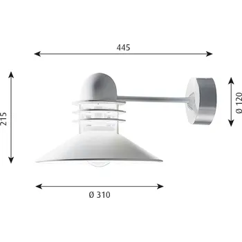 Venkovní osvětlení Louis Poulsen Nyhavn venkovní nástěnné světlo bílá - Ø stínidla 31 cm bílý, čirý 1 x 100 W - Doprava zdarma
