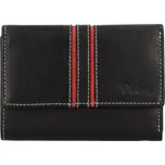 Menší dámská kožená peněženka s prošíváním Silvestro, černá