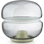 Interlook BH-258-ŠEDÁ | Stylová stolní lampa | Moderní noční lampička | Skleněná lampa