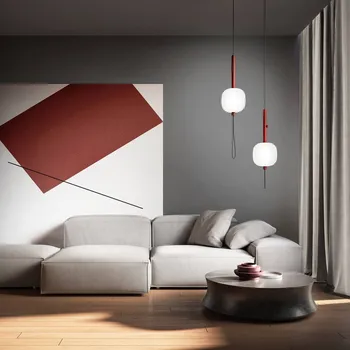 kdln LED závěsné světlo Motus, červené/bílé, Ø 24 cm, sklo - Stříška - Ø 16 cm, výška 5 cm červená, bílá LED 20 W celkem - Doprava zdarma