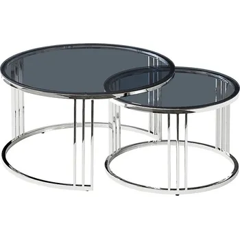 Konferenční stolek Konferenční stolek Vienna, černá / stříbrná