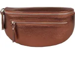 Střední/velká dámská kožená ledvinka Borse in Pelle no. 562 tmavěměděná