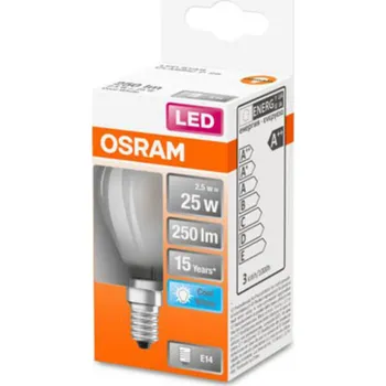 Lampička OSRAM Classic P LED žárovka E14 2,5W 4 000K matná