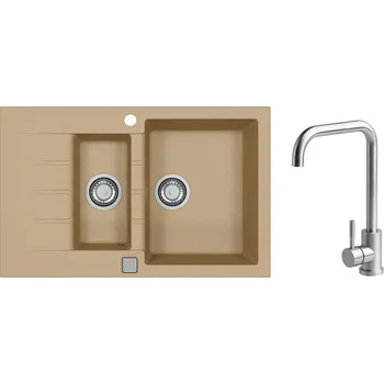 Granitový dřez SET ALVEUS CADIT 70 / 55 + BATERIE ANGEL CHROM