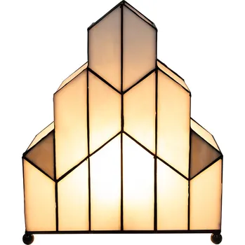 Lampička Clayre&Eef Stolní lampa 5LL-6119, design Tiffany bílá 1 x 40 W - Doprava zdarma