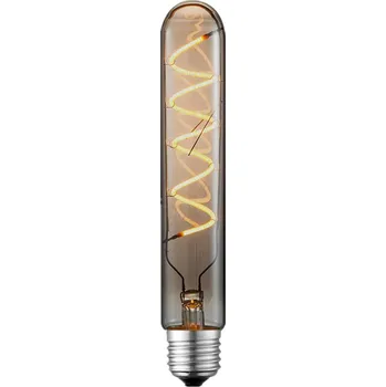 Lampička LED trubicová žárovka Lucande, E27 4 W, Ø 3 cm, kouřová, 1800 K kouřově šedá