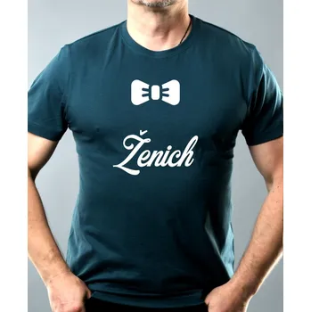 Pánské oblečení Ženich, motýlek. Bílý tisk - Pánské tričko Basic - Nejoblíbenější - M