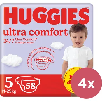 teploměr do vody pro miminko 4x HUGGIES® Pleny jednorázové Ultra Comfort Mega 5 (11-25 kg) 58 ks