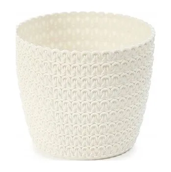 Květináč Plast Květináč béžový Lamela 26 cm x 30 x 26 cm