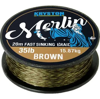 Kryston pletené šňůrky - Merlin fast sinking braid pískový 15lb 20m
