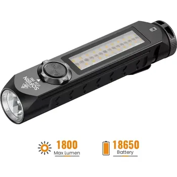 Svítilna Nabíjecí multifunkční svítilna Sofirn IF24Pro 1800 lumenů, s akumulátorem (menší verze oblíbené pracovní svítilny s možností plochého nasvícení měnícím RGB světlem)