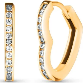 Náušnice Luxur, Romantické náušnice Calista ve tvaru srdce, žluté zlato, 585-14-3-2468.0Z00.0.00.001.61