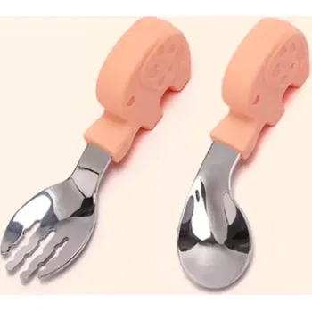 Příbor Příbor pro nejmenší (ERGO) - SLONÍK - MERUŇKOVÝ (Značka: HIBOBI)