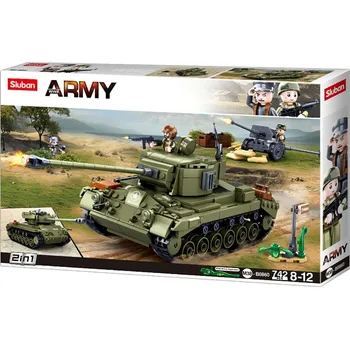 Stavebnice Sluban Sluban Stavebnice ARMY WW2 N38-B0860 Střední tank 2v1 a dělo