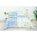 Stanex Ložní povlečení bavlněné Orbit modro-bílý (LS87) ROZMĚR: 200x220 cm + 2ks (90x70 cm polštář)