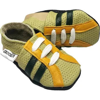 Capáčky EBOOBA Kožené capáčky s koženou podrážkou perforované tenisky zelené 2-3 roky Zelená 25