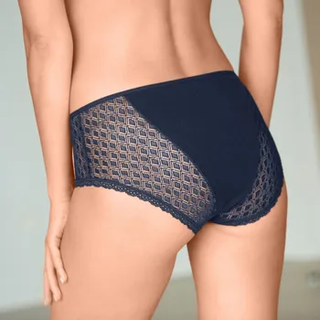 Kalhotky Blancheporte Sada 2 jednobarevných kalhotek maxi z bavlny a krajky Coria zn. Confidence Lingerie® nám.modrá 46/48