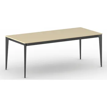 Psací stůl B2B Partner Jednací kancelářský stůl PRIMO ACTION, 200x90 cm, černá podnož, bříza