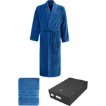 Pánský župan SMART v dárkovém balení s ručníkem - Modrá, XL + ručník 50x100cm + box, Soft Cotton
