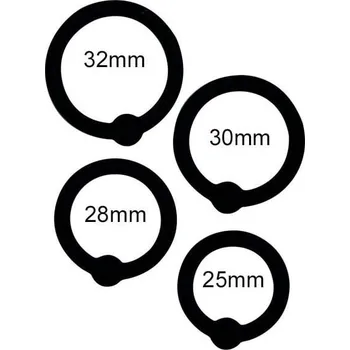 Titus Silicone Series Head Glans Ring 4 Pack, 4 silikonové kroužky s průměrem 25, 28, 30 a 32 mm