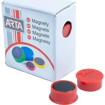 Dekorativní magnet magnety Arta červené 16mm, 10ks