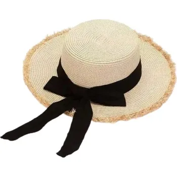 Čepice Flamenco Mystique Stylový dámský letní plážový slaměný klobouk s mašlí CZ49