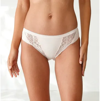 Kalhotky Blancheporte Sada 3 kalhotek midi z pružné bavlny s krajkou černá+tělová+bílá 46/48