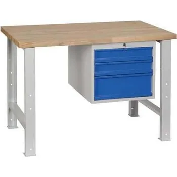 Dílenský stůl Dílenský stůl Weld se 3 zásuvkami, 84 x 120 x 68,5 cm, šedý