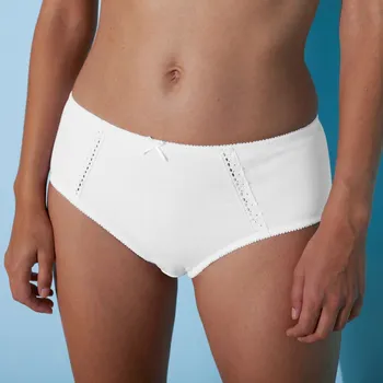 Kalhotky Blancheporte Sada 2 bavlněných kalhotek maxi s ažurou bílá+černá 42/44